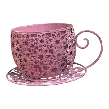 Imagem de Bothyi Vaso de jardim em ferro, vaso de flores colecionável, ornamento para sala de estar, de flores para presente, para quintal, armário, gramado, Rosa