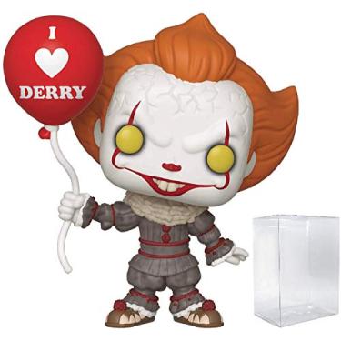 Imagem de POP Stephen King's It Chapter 2 - Pennywise with Balloon Funko Vinyl Figure (Bundled with Compatible Box Protector Case), Multicolored, 3.75 inches