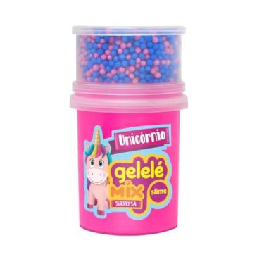 Imagem de Gelelé Slime Mix Surpresa 153g Unicórnio A mistura slime e bolinhas de isopor proporcionam uma textura super agradável, deixando a brincadeira mais divertida