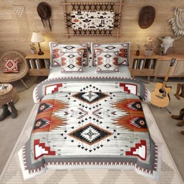 Imagem de Erosebridal Jogo de cama boho asteca com 7 peças, solteiro, rústico, ocidental, nativo americano, para decoração de quarto de crianças, adolescentes, adultos, homens, vintage, boêmio