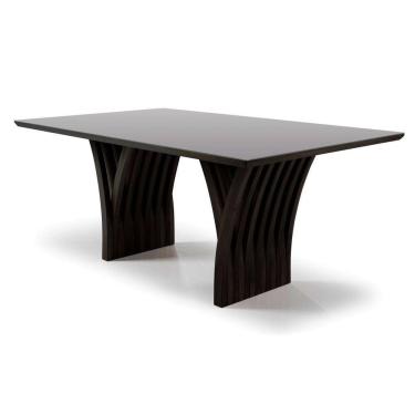 Imagem de Mesa Yady 200 Vidro Off White Acabamento Tabaco