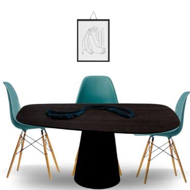 Imagem de Mesa Oval Organica Flower ;37cm Em Ebano