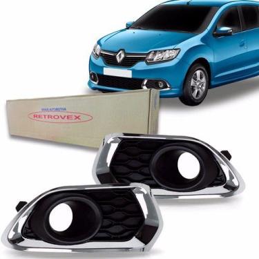 Imagem de Par moldura milha sandero 15/16 com furo cromado - SP ACESSÓRIOS