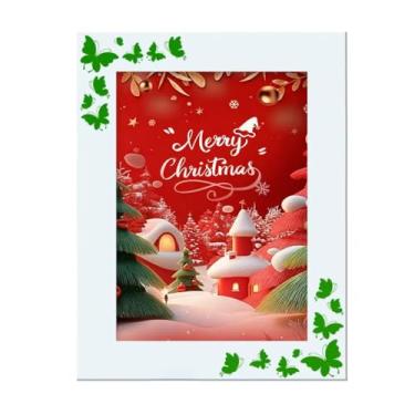 Imagem de SunnyTong Conjunto de porta-retratos com elementos borboleta, branco, 12,7 x 18 cm, moldura de madeira branca natural para exibição de fotos com acrílico para exibição horizontal ou vertical de mesa