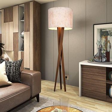 Imagem de Luminária Abajur Tripé De Chão Paris Retrô Moderna Bivolt Marmorizada