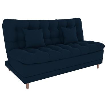 Imagem de Sofa Cama 2 Lugares 185 Cm Duda Veludo Light B254 Milani Store Azul