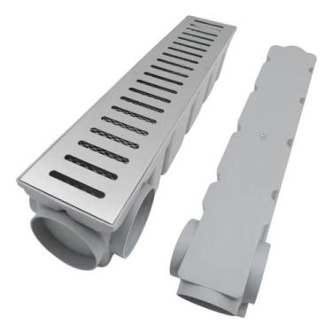 Imagem de Kit 5 Ralos 10x50 Inox Aberta 304 - Coletora Cinza E Tela - Znubi Grel