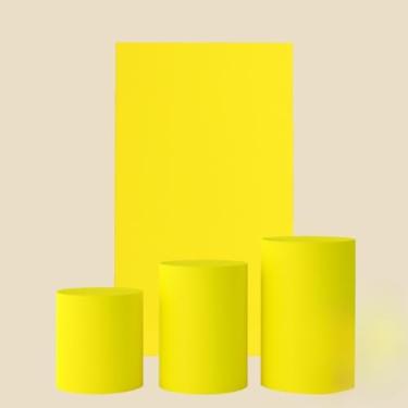 Imagem de Kit Capa De Painel Romano Liso Retângulo Dupla Face Duas Cores E Trio Cilindros De Malha Gel Premium(Amarelo neon)