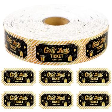 Imagem de 1000 peças de bilhetes de sorteio único rolo preto dourado boa sorte livre bebida bilhete para eventos casamento trabalho festas formais lazer classe recompensa