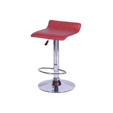 Imagem de Banqueta Wave Estofada Vermelha Base Cromada