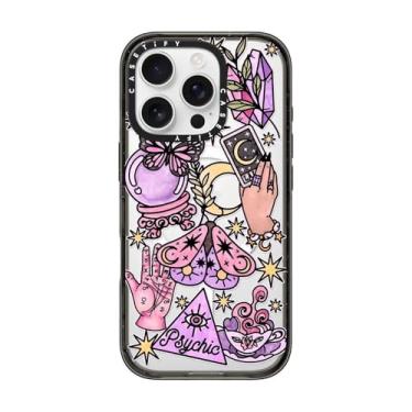 Imagem de CASETiFY Capa Impact para iPhone 16 Pro [2,5 m 4X proteção contra quedas de grau militar/compatível com Magsafe] - Whimsical Witch by Chiara LB Art - Preto transparente