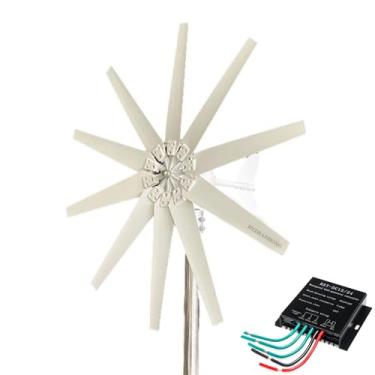 Imagem de HYZHANHONG Turbina Eólica Vertical de 16000W, Gerador Eólico, 12V-220V para Uso Doméstico, Turbinas Eólicas Brancas com 10 Pás e Controlador de Carga MPPT,12v