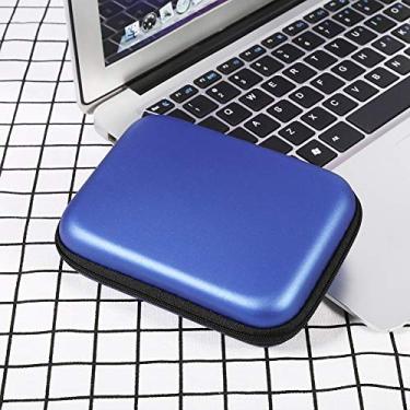 Imagem de YOUTHINK Bolsa de Armazenamento Digital, Organizador EVA à Prova d'água para Cabo USB, Capa de Fone de Ouvido, Design Leve para Escritório e Viagens (Azul)