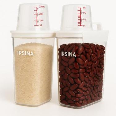 Imagem de Kit 2 Potes Herméticos 1.8L com Dosador Acrílico Transparente para Grã