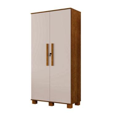 Imagem de Armário Multiuso 100% MDF 2 Portas c/ Chave Dream Canela/Off White - C