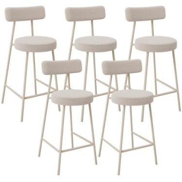 Imagem de Kit 05 Banquetas Baixa Cozinha Sala Jantar Bancada Milão Arena L02 Bou