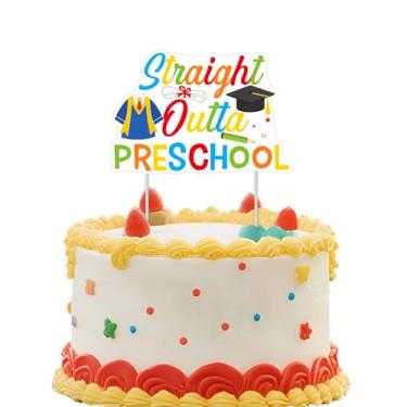 Imagem de Jollyboom Pre-K Graduation Decorations, Straight Outta Preschool Cake Topper for Class of 2026 Congrats Grad Pre-Kindergarten Preschool Graduation Decorations