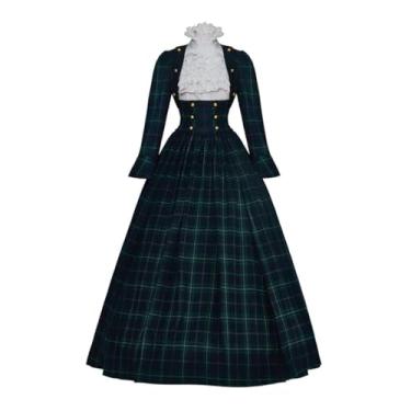 Imagem de SFWXCOS Women Christmas Caroler Caroling Carol Costume Civil War Victorian Charles Dickens Cosplay Costume Dress (XS)