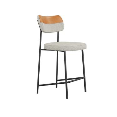 Imagem de Banqueta Média Mona Estrutura Metal Courino Whisky Cinza 109 Cm SSX Multicoisas