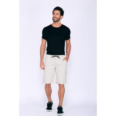 Imagem de Bermuda Macaw 7811 Bege Elástico Sarja F075, Bege, P