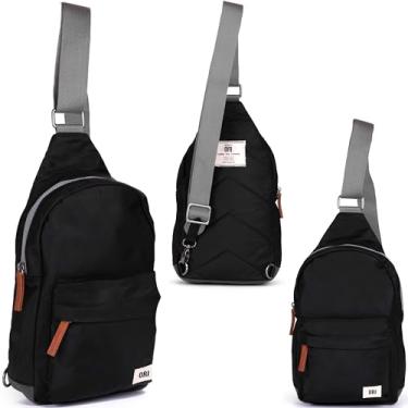 Imagem de ORI LONDON Bolsa tiracolo de viagem para mulheres e homens - Bolsa tiracolo grande de nylon - The Willesden, Preto, Large