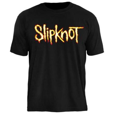 Imagem de Camiseta de Banda Stamp Slipknot em Algodão manga Curta Gola Redonda-Unissex