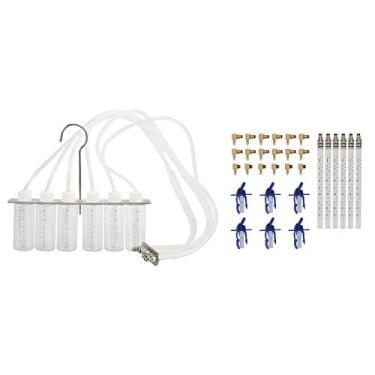 Imagem de KIMISS Conjunto de Adaptador de Medidor de Fluxo para Testes de Injetores de 6 Cilindros - Kit de Teste de Vazamento de Trilho Comum para/Delphi//Injetores