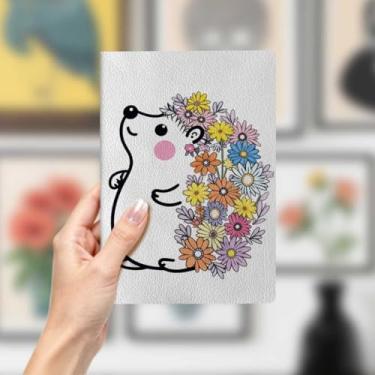 Imagem de Caderno de couro de ouriço, caderno A5 para anotações no escritório, agenda de 21 x 14,7 cm, agenda de viagem, artigos de ouriço, presentes para amantes de animais