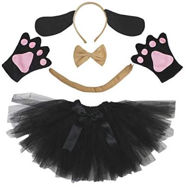 Imagem de Petitebella Tiara de cachorro com laço e luvas tutu para mulheres, 5 peças, Cão - 1, tamanho �nico