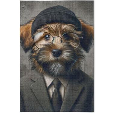 Imagem de Filhote de cachorro terrier engraçado personalizado 1000 peças quebra-cabeças para adultos, amigos, família, jogos, presentes legais, exclusivos, animais, arte colorida, 75 x 50 cm