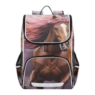 Imagem de Backpack for Girls Kids Student Travel Back to School Bag Personalized Bookbags Daycare Elementary Boys Backpacks Animal Horse Painting Capacity 18L