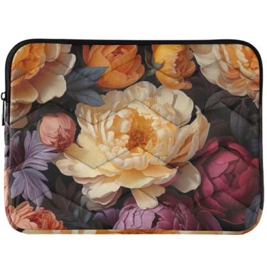 Imagem de Peônias coloridas vintage flores lindas capas para notebook capa protetora para notebook capa protetora universal 13 capa para computador laptop de 14 polegadas