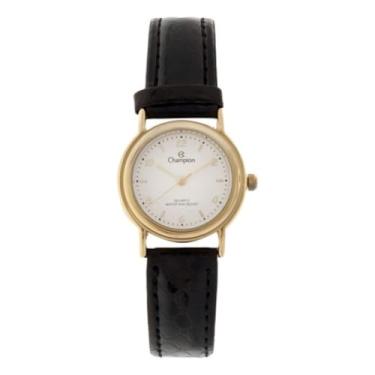 Imagem de RELOGIO ANALOGICO BRANCO COURO PRETO CH25374B