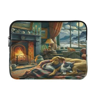 Imagem de Bolsa feminina para laptop Sleeping Dog Cabin, bege, de 13 a 13,3 polegadas, bolsa de laptop para mulheres, bolsa de computador para mulheres