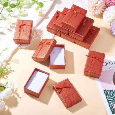 Imagem de 1 caixa de papel de papelão com laço, 77 x 48 x 27 mm, caixa de presente de joias faça você mesmo, embalagem com esponja para colar, brincos, pulseira, relógios pequenos, pingentes, pingentes de dia