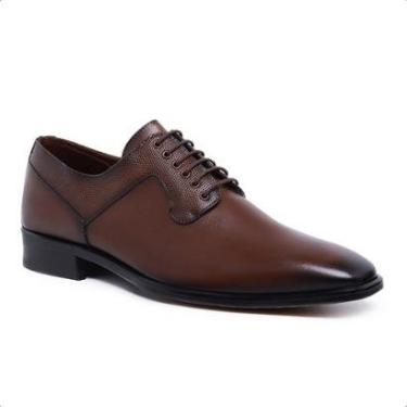 Imagem de Sapato Social Derby Scatamacchia em Couro Marrom Premium Sola Couro LI-03-Masculino