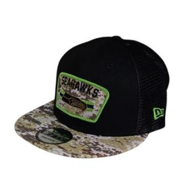Imagem de Boné New Era 9FIFTY Aba Reta NFL Seattle Seahawks - Preto-Masculino