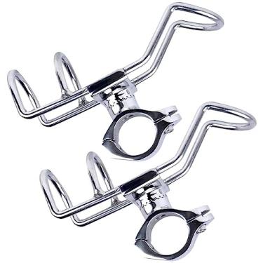 Imagem de 2x braçadeira montada em trilho de aço inoxidável em suporte de haste para barco de pesca caiaque marinho para trilhos(25mm)