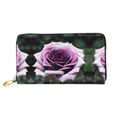 Imagem de XLLingL Carteiras de cartão de crédito impressas, bolsas longas de couro femininas, carteiras com zíper, carteira de viagem simples