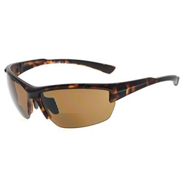 Imagem de Eyekepper Óculos de sol esportivos bifocais TR90 com armação de beisebol, corrida, pesca, condução, golfe, softball, caminhadas, luz do sol, Tartaruga fosca, 2.50