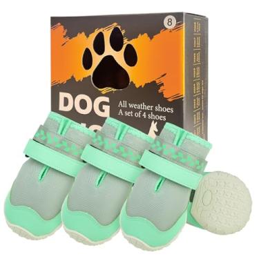 Imagem de BEAUTYZOO Sapatos de cachorro impermeáveis para clima frio de inverno, botas antiderrapantes para cães idosos médios e grandes, botas respiráveis para cães e protetores de patas para evitar lamber, 4