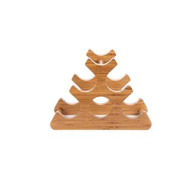 Imagem de U5GAAALPPQ9 Rack de vinho tridimensional de estilo europeu rack vertical de bambu rack de vinho rack de vinho para sala de estar rack de vinho