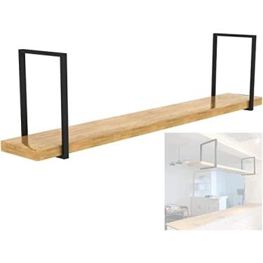 Imagem de SGeneE Suporte de garrafa de vinho para pendurar para copos de vinho para casa e cozinha, suporte de plantas de ferro forjado, suporte flutuante de camada única para restaurante/bar/Livi (preto 100 x