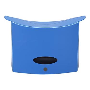 Imagem de CUOFYUNL Banqueta dobrável espessa durável leve alça portátil design banqueta de papel dobrável de plástico para ambientes internos e externos (Azul)