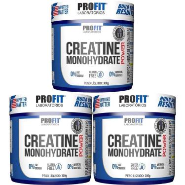 Imagem de Kit 3X Creatine Monohydrate Power - 300g Sem Sabor - Profit-Masculino