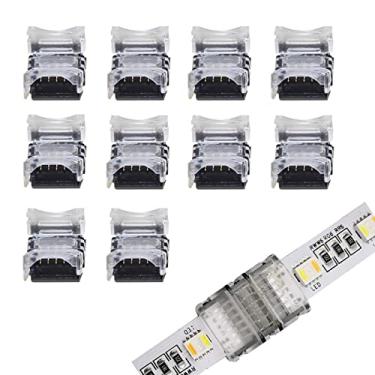 Imagem de ENQIMAOYI 10 peças 12 mm 6 pinos RGBWW conector de fita de LED: impermeável, 12 V/24 V, extensão DIY, sem solda, caixa de nylon à prova de fogo