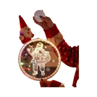 Imagem de Luzes De Natal LED Com Decoração De Papai Noel E Rena Para Portas, Jan