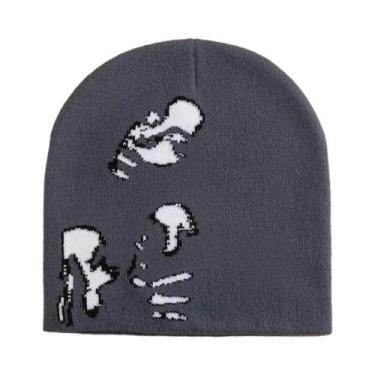 Imagem de Gorro Unissex Quente De Lã Estampado Estilo Y2K, Acessório Hip Hop - N