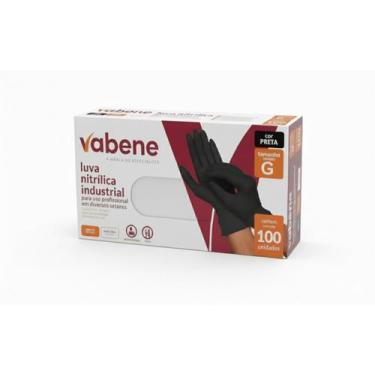 Imagem de Luva Nitrílica Preta G Descartável Sem Pó Com 100 unidades - Própria