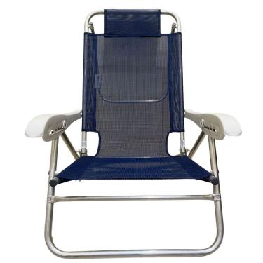 Imagem de Cadeira Reclinavel Preguiçosa Sanete Ronchetti 120 Kg 05 Pos Cor Azul Escuro